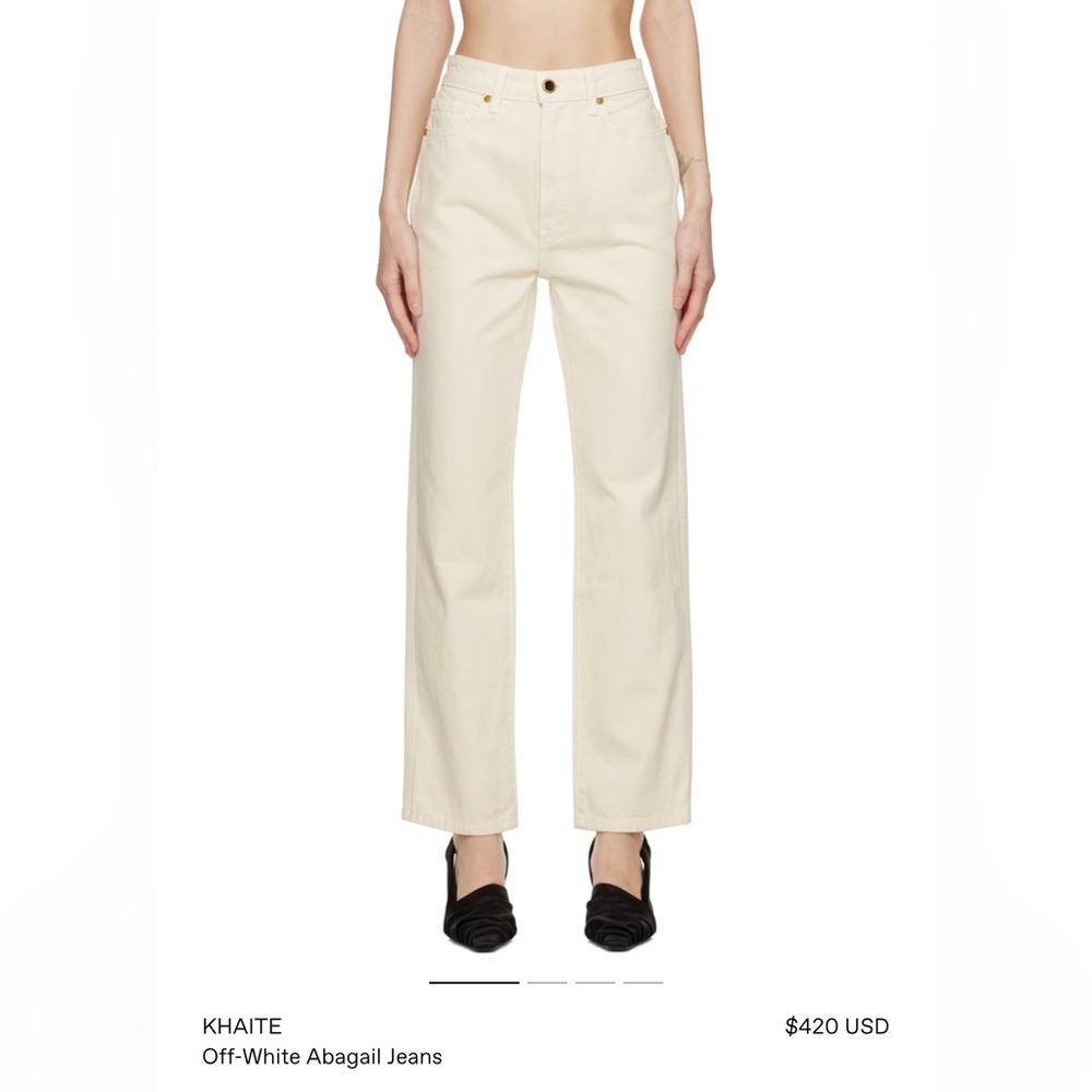 KHAITE Abigail Jean in Ivory Rigid - Size 29. Brand new with tags on!